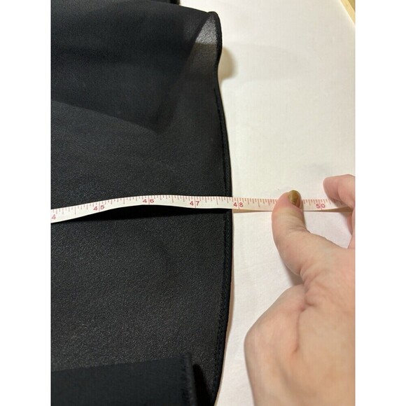 Joy Stevens California Wrap Dress Black 6 Sheer Ruffles Cut Out Long Sleeve - Picture 7 of 10